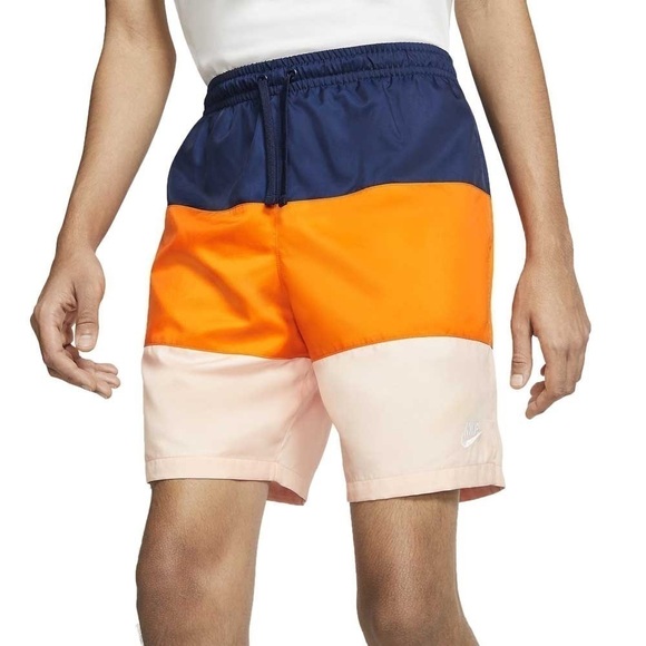 NIKE tri tone color block classic mesh lined swim trunks swimming summer Small - Picture 2 of 16